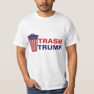 Röd soportrumf, vit & blåttavfalls kan politiskt tee shirt