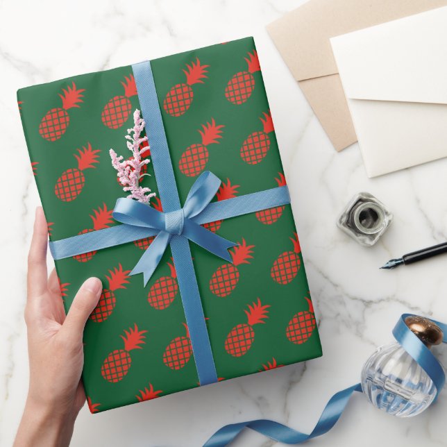 Röd söt ananas semester mönster presentpapper (Gifting)