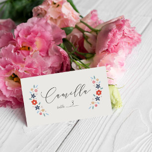 Röd söt blommig baby shower vikbar platshållare placeringskort