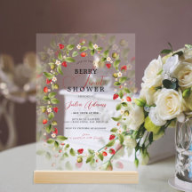 Röd söt jordgubbs vildblomma krans baby shower