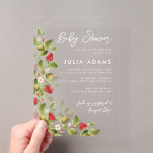 Röd söt jordgubbs vildblomma krans baby shower