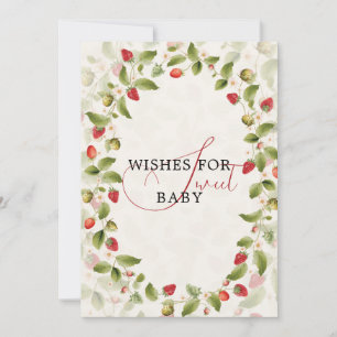 Röd söt jordgubbs vildblomma krans baby shower inbjudningar