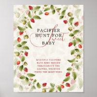 Röd söt jordgubbs vildblomma krans baby shower