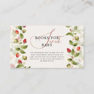Röd söt jordgubbs vildblomma krans baby shower tilläggskort