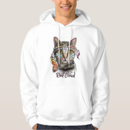 Röd, söt katt hoodie