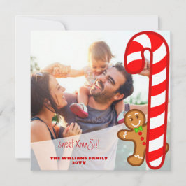 Röd söt XmaS pepparkaksgingkande-Uppgift: Hitta de Julkort