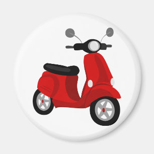 Röd sparkcykel magnet