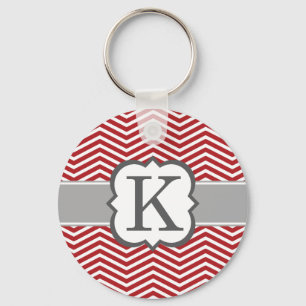 Röd sparre för vitMonogrambrev K Nyckelring