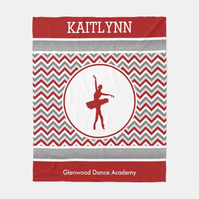 Röd sparredansarepersonlig fleecefilt (Framsidan)