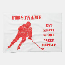 Röd spelare - ishockeyhandduk