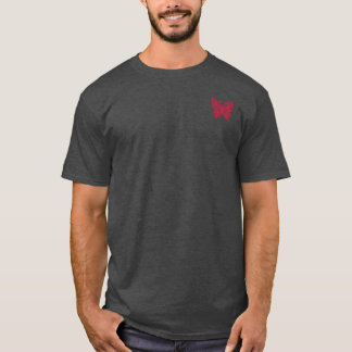 Röd spetsfjärilsemblem | Blossom Basics T-Shirt