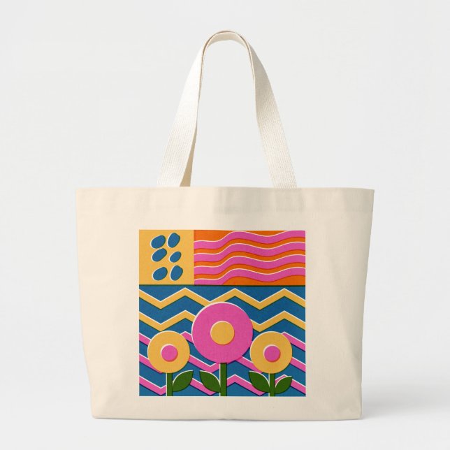 röd spindel-lily tote  botanisk konst väska  blomm (Framsidan)