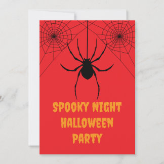 Röd spindel skum Halloween-fest inbjudan