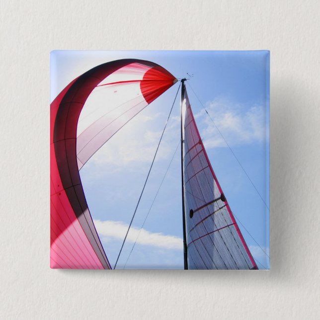 Röd Spinnaker med solen Knapp (Framsida)