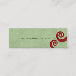Röd spiral distressed handgjord visitkort