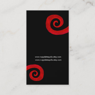 Röd spiral distressed handgjord visitkort