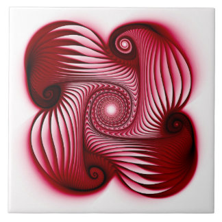 Röd spiral-form kakelplatta