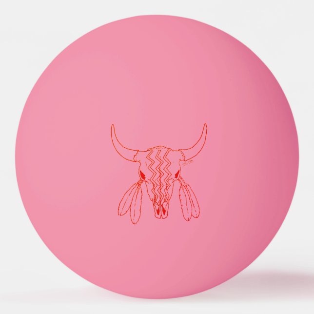 Röd spökdans Buffalo 1 stjärna glöd ping pong boll (Framsidan)