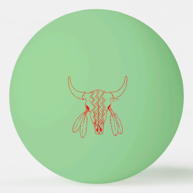 Röd spökdans Buffalo 1 stjärna glöd pingis boll (Framsidan)