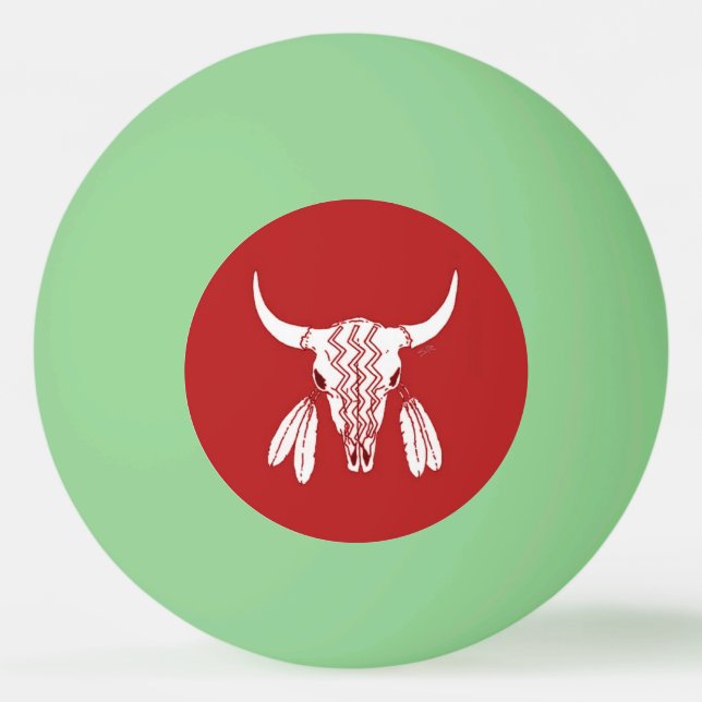 Röd spökdans Buffalo 1 stjärna glöd pingis boll (Framsidan)