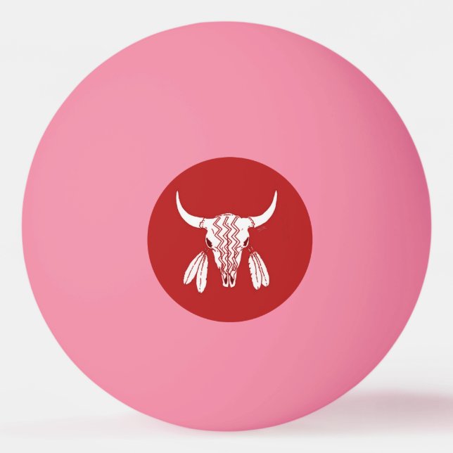 Röd spökdans Buffalo 1 stjärna glöd pingis sidboll Pingisboll (Framsidan)