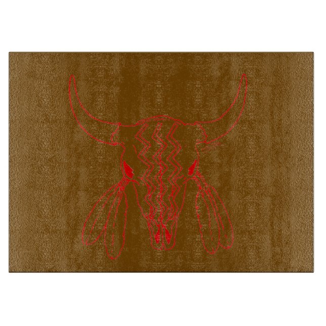 Röd spökdans Buffalo brun skärbräda (Framsidan)