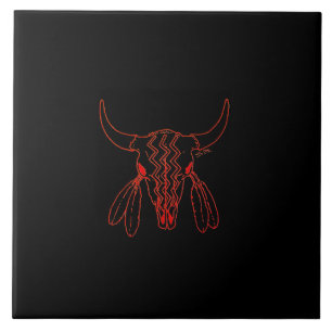 Röd spökdans Buffalo svart stor kakel