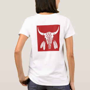 Röd spökdans Buffel kvinnor vit t-shirt baksida
