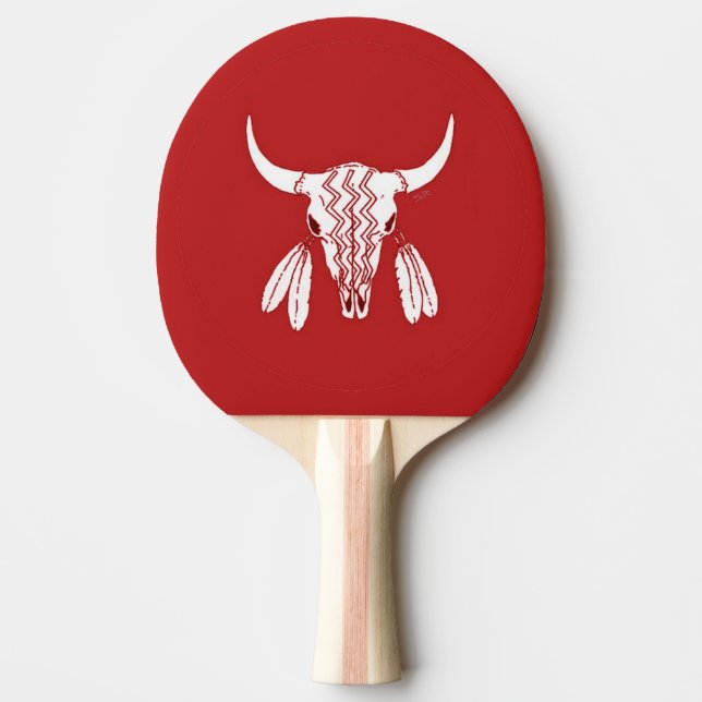 Röd spökgestdansbuffel pingisracket (Framsidan)