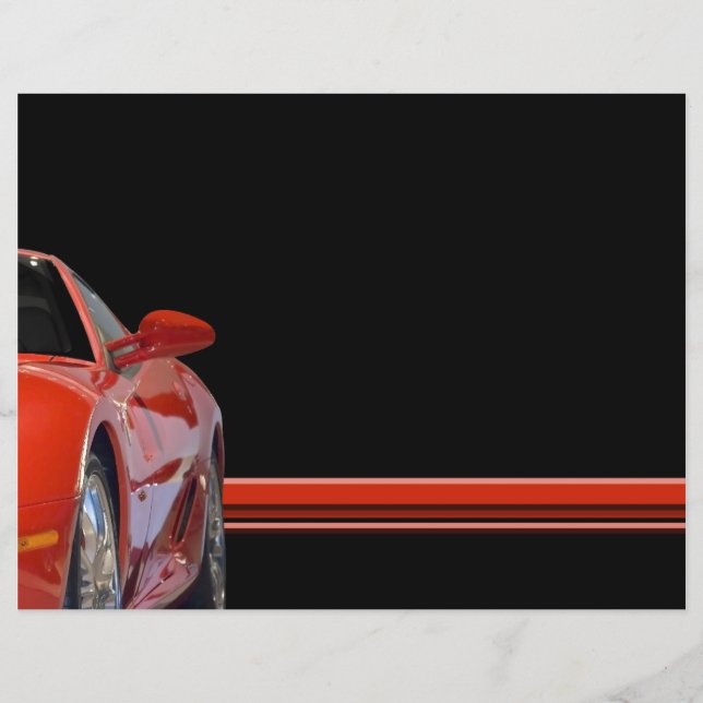 Röd sportbil Flyer (Framsidan)