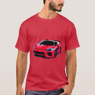 Röd sportbilillustration med modern design t shirt