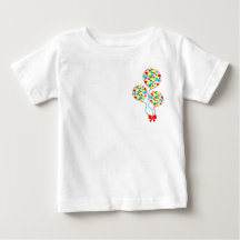Röd, spotty, barnets ballong t-shirt