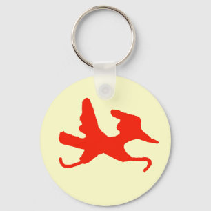 Röd springer Keychain Nyckelring