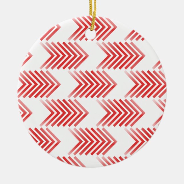 Röd stampil Mönster Julgransprydnad Keramik (Framsidan)