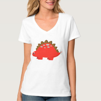 Röd StegosaurusT-tröja T Shirt