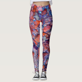 Röd stendamasker leggings