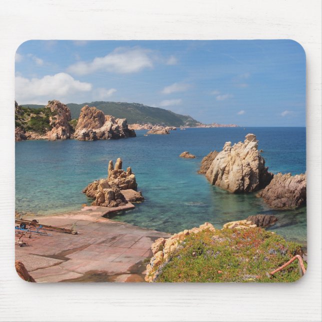 Röd stenig kusten av Sardinia mousepad Musmatta (Framsidan)