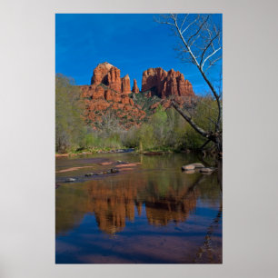 Röd stenkorsning i Sedona vinter 4038 Poster