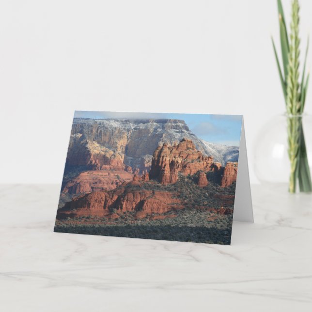 Röd stenutsikt kort (Framsida)