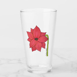 Röd Stjärna Blomma Glaskopp
