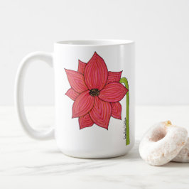 Röd Stjärna Blomma Kaffemugg