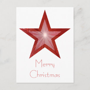 Röd stjärna, God jul postkort vit Helg Vykort