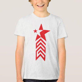 Röd stjärna med fjädrande pilar t shirt