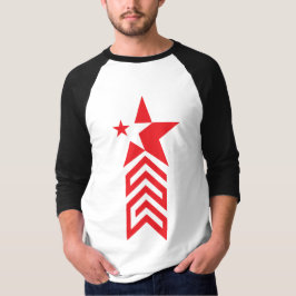 Röd stjärna med fjädrande pilar t shirt