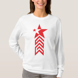 Röd stjärna med fjädrande pilar t shirt