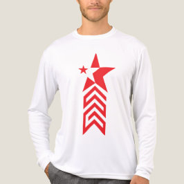 Röd stjärna med fjädrande pilar t shirt