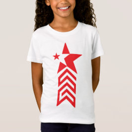 Röd stjärna med fjädrande pilar t shirt