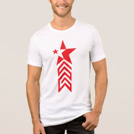 Röd stjärna med fjädrande pilar t shirt