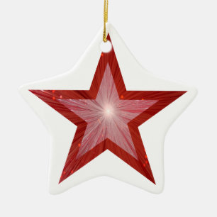 Röd stjärna, ornament stjärna, vit form