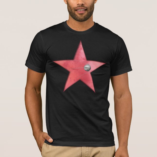 röd stjärna + sputnik 1 t-shirt (Framsida)